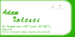 adam kolcsei business card
